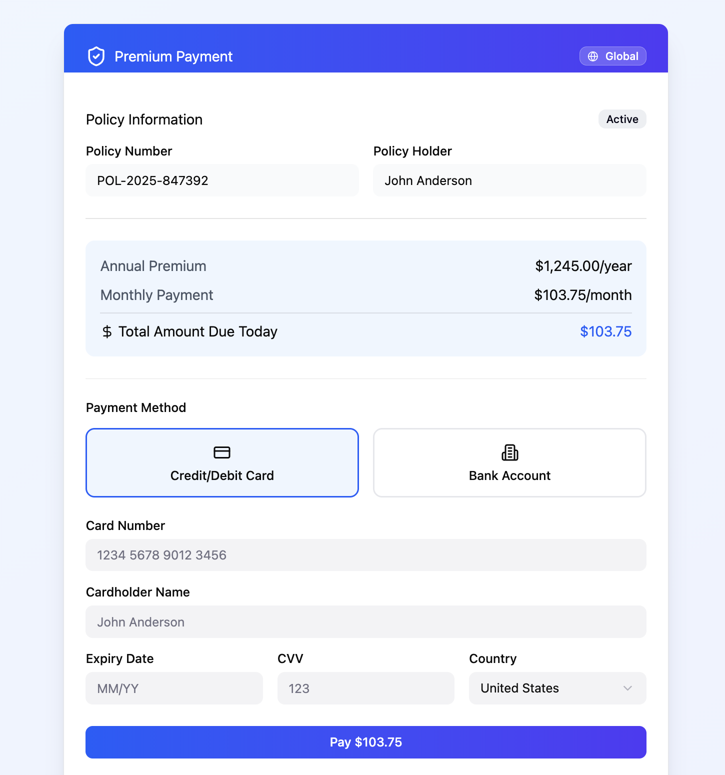 Premium Collection Dashboard